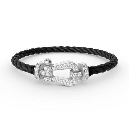 ¡®Aura Jewels¡¯FORCE LARGE HORSESHOE FULL DIAMOND BRACELET SILVER